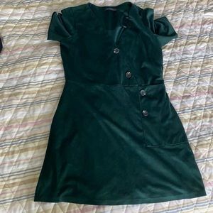 ZARA Gently-used velvet emerald green dress